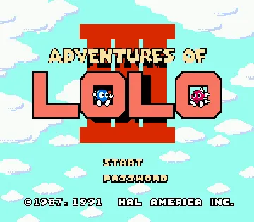 Adventures of Lolo 3 (USA) screen shot title